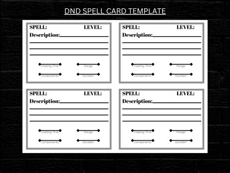 Dnd Spell Card Template