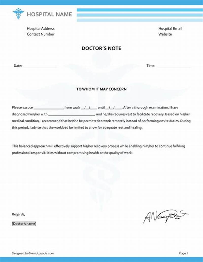 Doctor Note Printable