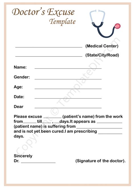 Doctors Excuse Template