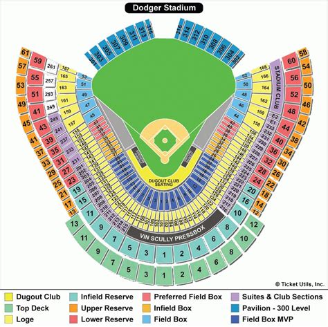 Dodger Stadium Seating Chart Detailed