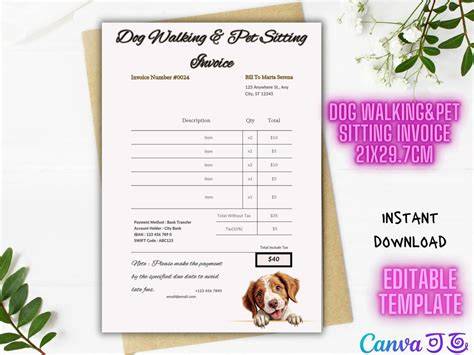 Dog Sitting Invoice Template