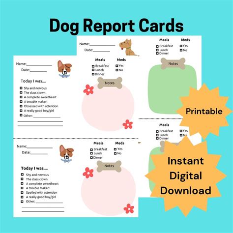 Doggy Report Card Template