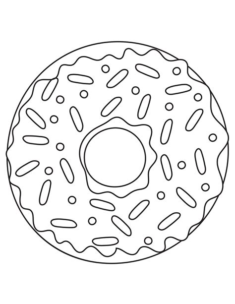 Donut Coloring Page Free Printable