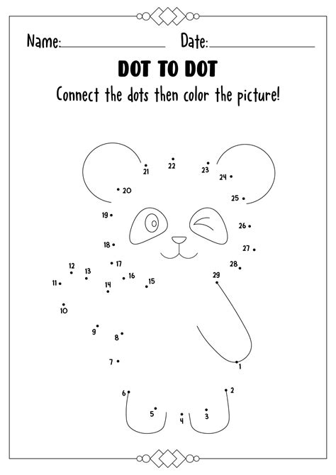 Dot To Dot Childrens Printables