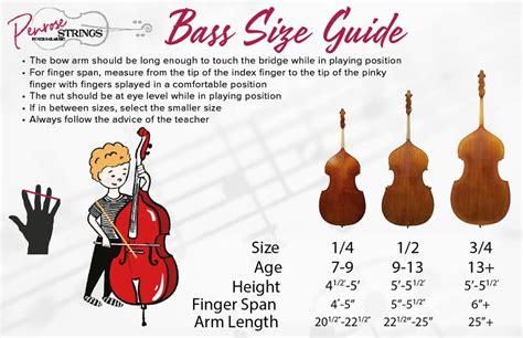 Double Bass Sizing Chart
