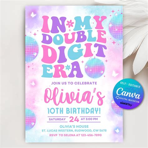 Double Digit Birthday Invitation Template