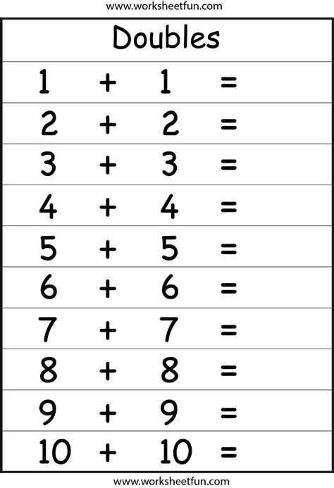 Doubles Printable