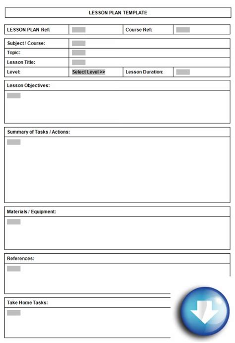 Downloadable Lesson Plan Template Free