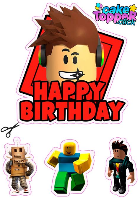 Downloadable Roblox Cake Topper Printable