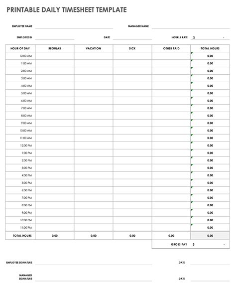 Downloadable Time Card Template