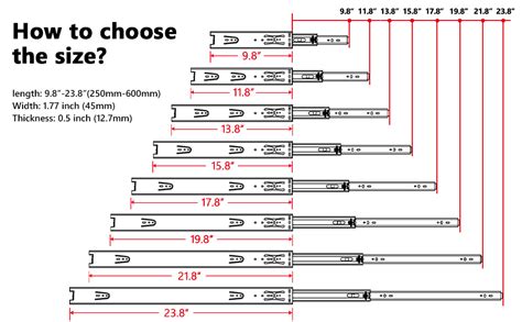 Drawer Slides Size Chart