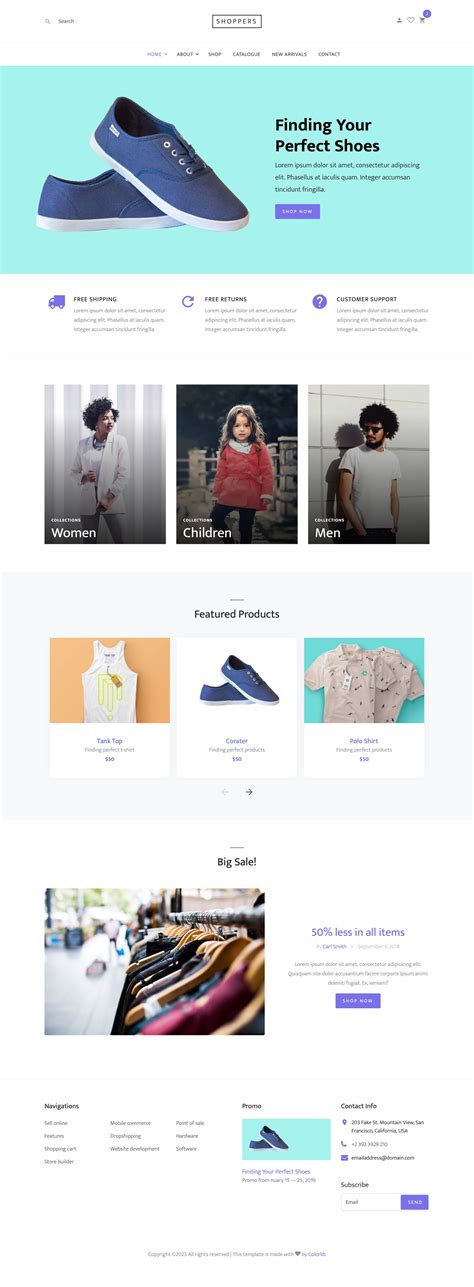 E Commerce Website Template Free