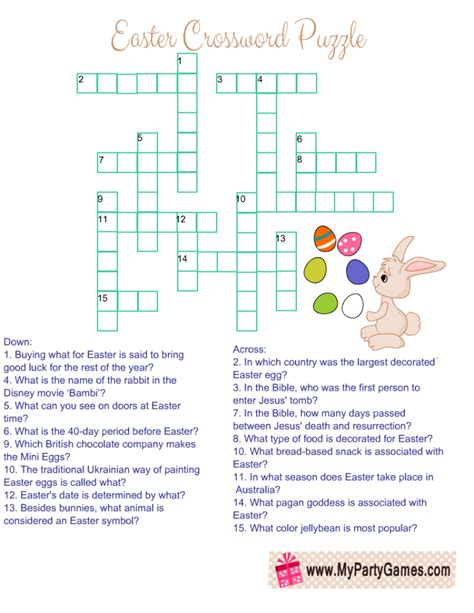 Easter Crossword Printable