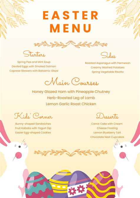 Easter Menu Template
