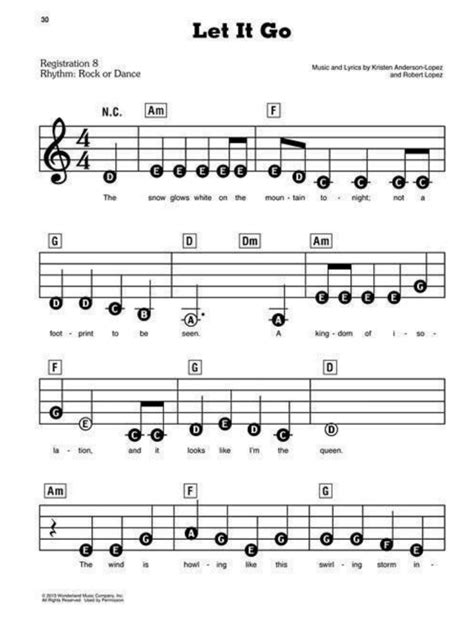 Easy Piano Song Printable With Notes For Beginners