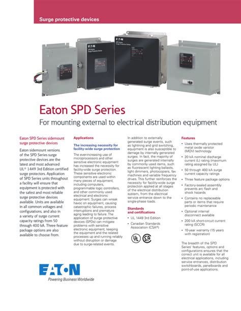 Eaton Spd Catalog