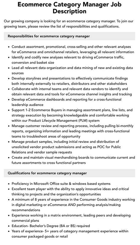 Ecommerce Catalog Manager Jobs