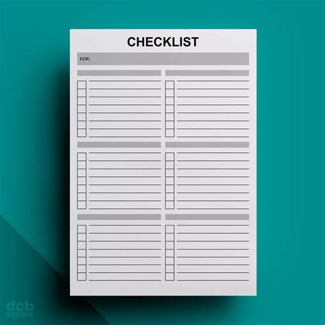 Editable Checklist Template