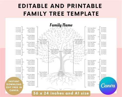 Editable Family Tree Template Free