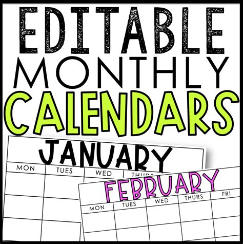 Editable Monthly Cale… 