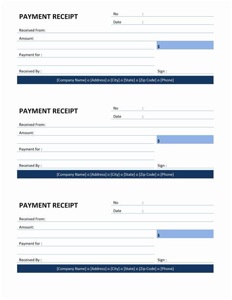Editable Payment Receipt Template Word