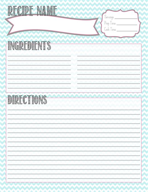 Editable Recipe Template