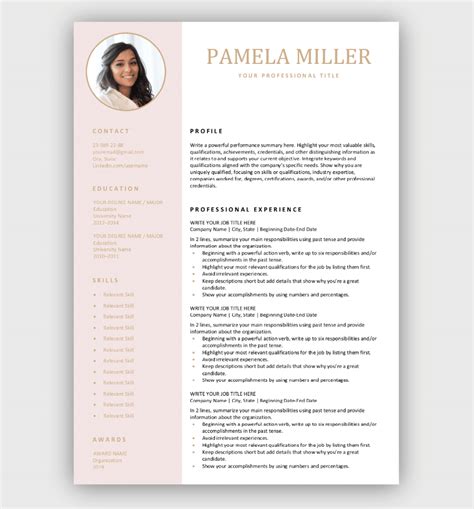 Editable Resume Templates Free Download