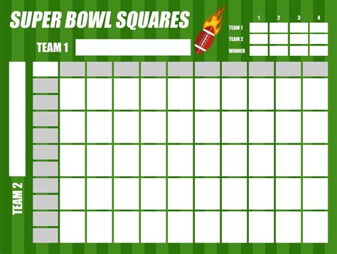 Editable Super Bowl Squares Template