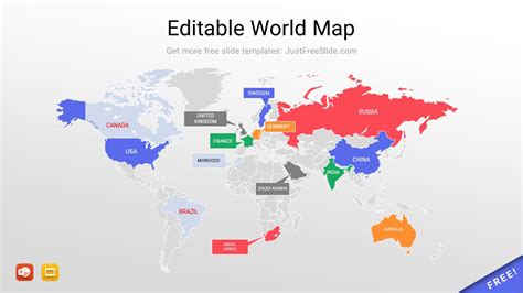Editable World Map Powerpoint Template Free