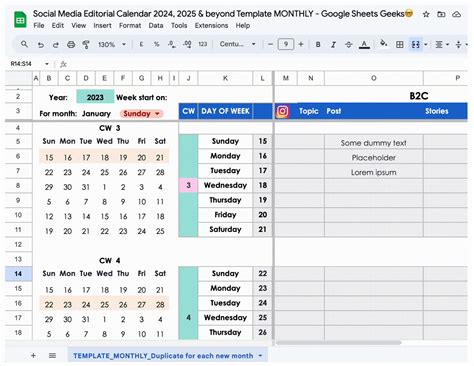 Editorial Calendar Excel Template