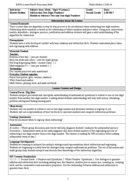 Edtpa Lesson Plan Template