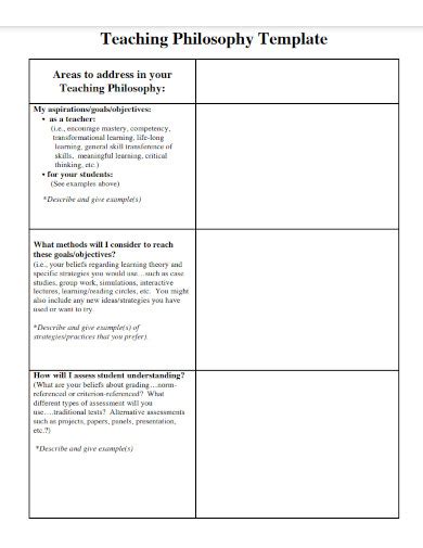 Educational Philosophy Template
