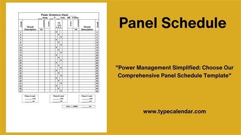 Electrical Panel Schedule Template