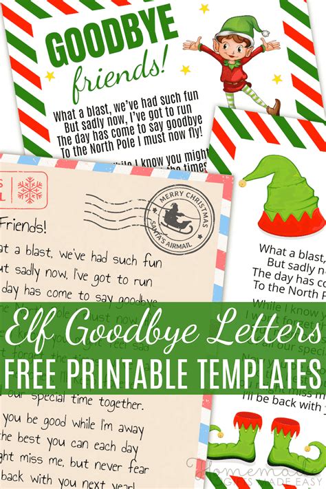 Elf Goodbye Letter Free Printable
