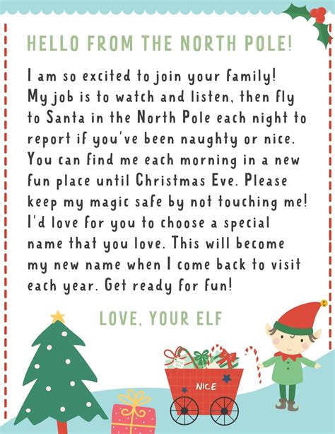 Elf Letter Template Free