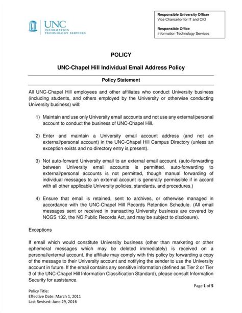 Email Security Policy Template