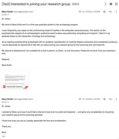 Email Template For Professor