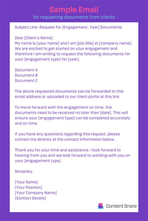 Email Template For Requesting Documents