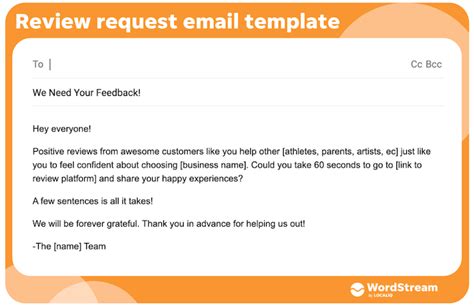 Email Template Review Request