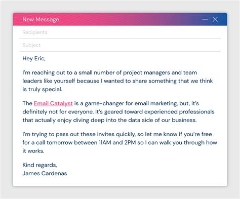 Email Template Sample