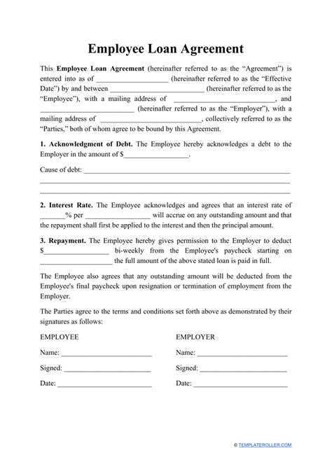 Employee Loan Template