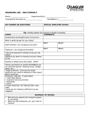 Employee Rounding Template