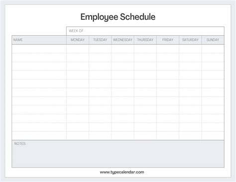 Employee Schedule Templates