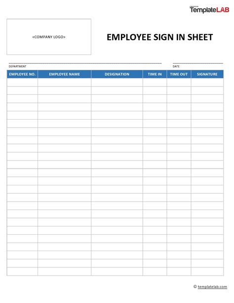 Employee Sign Up Sheet Template