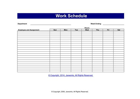 Employment Schedule Template