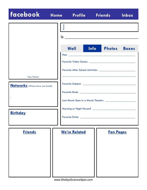 Empty Facebook Profile Template