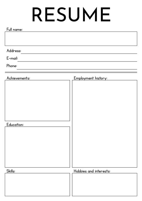 Empty Resume Templates
