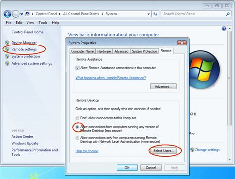 Enable Remote Desktop Windows Vista