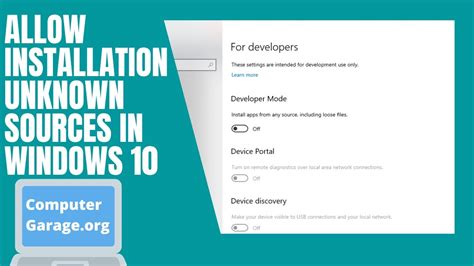 Enable App installation from unknown sources