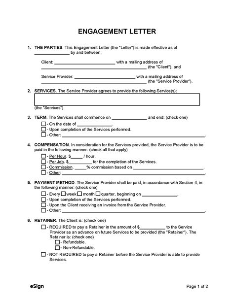 Engagement Agreement Template